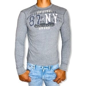 Aeropostale men’s grey long sleeve graphic shirt